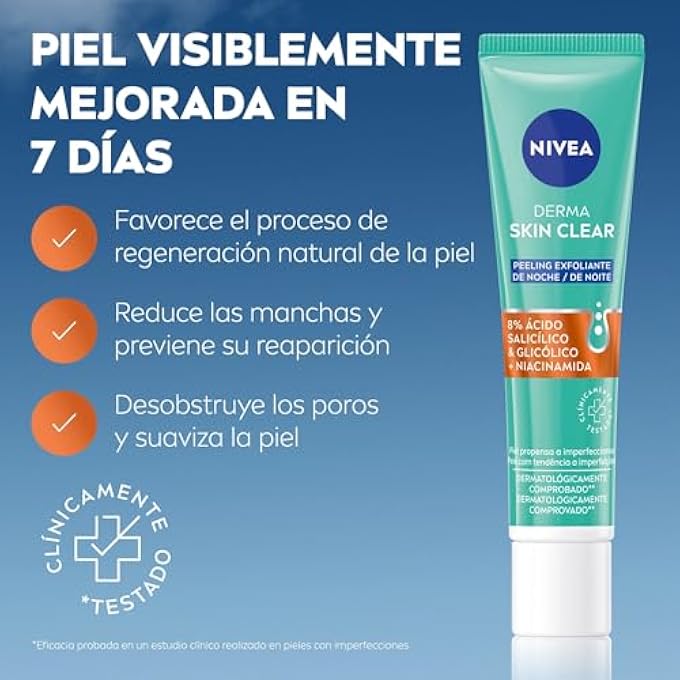 Nivea DERMA SALICYLIC AND GLYCOLIC ACID NIGHT EXFOLIATING PEELING SCRUB 40 ML - Image 2